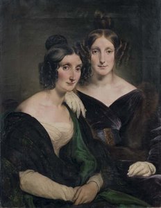 Portrait Of Sir Carolina Grassi And Bignami White, Sisters Gabrini — Francesco Hayez