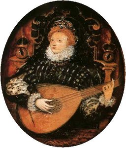 Elizabeth I Playing The Lute — Nicholas Hilliard