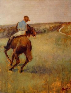 Jockey In Blue On A Chestnut Horse — Hilaire Germain Edgar De Gas