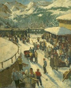 Wengen Station, Switzerland — Millicent Emily Ayrton