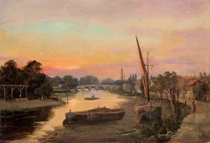 Kew, Surrey, At Sunset, Kew Bridge — James Isaiah Lewis