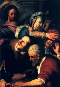 Jesus Chassant Les Vendeurs Du Temple, Moscou — Rembrandt Van Rijn