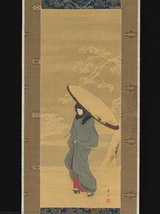 Woman Walking In The Snow — Utagawa Hiroshige