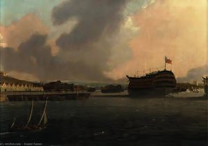 Hms Victory At Her Mooring During Refitting At Chatham — Daniel Turner