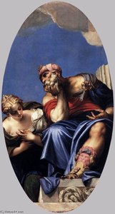 Oriental Anciano Con Una Mujer Joven — Paolo Veronese