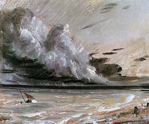 Küste Szene Mit Aufsteigender Wolke Sonne — John Constable