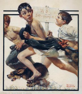 Prohibido Nadar — Norman Rockwell