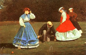 The Croquet Game, Oil On Canvas, The Art Institu — Winslow Homer