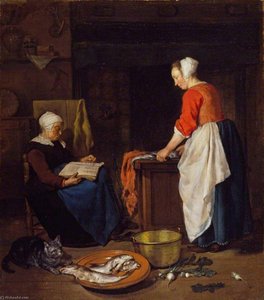 An Old Woman Asleep — Gabriel Metsu