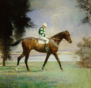 Thoroughbred With Jockey Up — Edmund Charles Tarbell