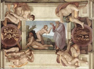 Ustvarjanje Eve (z Ignudiji In Medaljoni) — Michelangelo