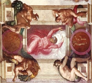 Die Trennung Von Licht Und Dunkelheit (mit Ignudi Und Medaillen) — Michelangelo Buonarroti
