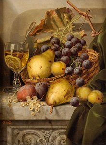 Fruit Still Life With A Glass Of Punch — Henry George Todd