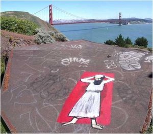 Osama Sunbathing — Banksy