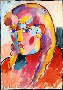 Girl With Blue Eyes And Two Plaits — Alexej Von Jawlensky
