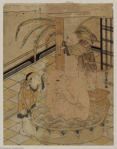 Two Chinese Boys Bathing Hotei — Suzuki Harunobu