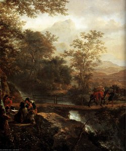 Italian Landscape With Draughtsman (detail) — Jan Both
