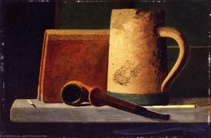 Mug, Pipe And Book In Window Ledge — John Frederick Peto
