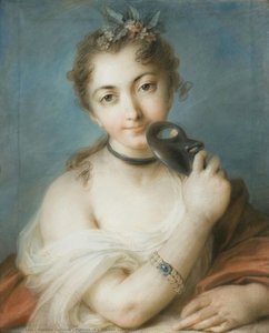 Portrait Of A Woman With Mask — Rosalba Carriera
