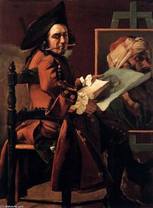 Self-portrait Before The Easel — Pierre Subleyras