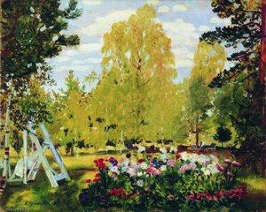 Landscape With A Flower Bed — 보리스 쿠스토디예프