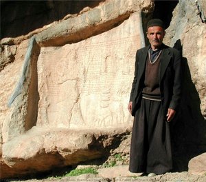 Mr. Asadi, Bakhtiyari Caretaker Of Kul-e Farah Reliefs In Front Of Relief I — Javier Álvarez Mon