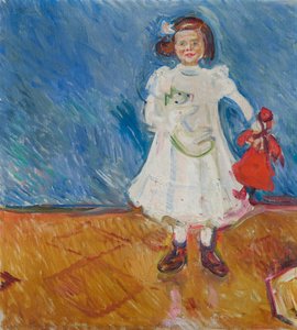 Pige Med Dukke. Erdmute Esche Med Isbjørn Og Dukke — Edvard Munch