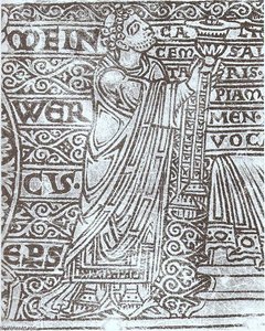 Fbpb 30 Bischof Meinwerk Auf Tragaltar Helmarshausen — Roger Of Helmarshausen