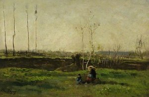 The Painter's Family In The Country — Charles-françois Daubigny