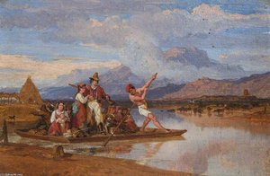 The Italian Family - Ferry On The River Ninfa — Penry Williams