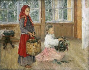 Children On The Terrace — Aleksei Ivanovich Korzukhin