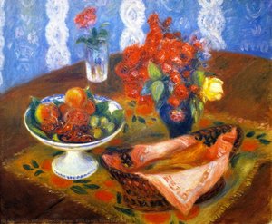 Still Life With Roses And Fruit — William James Glackens