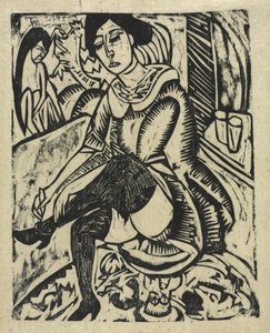 Woman Putting On Her Shoes — Ernst Ludwig Kirchner