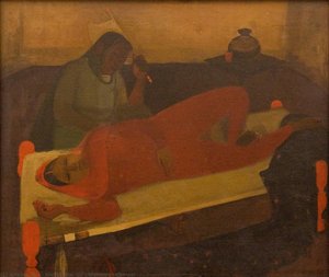 Woman On Charpai — Amrita Sher-gil