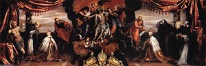 Układanie Ciała Chrystusa Adorowane Przez Dogów Pietro Lando I Marcantonio Trevisana (detal) — Jacopo Tintoretto