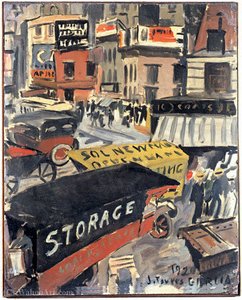 New York Street Scene - (1920) — Joaquín Torres García