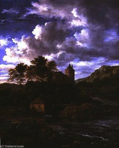 Mountainous Landscape With Castle — Jacob Isaackszoon Van Ruisdael