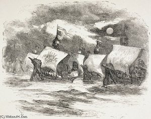 King Henry's Fleet Sails For France, — John Gilbert
