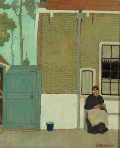 Vrouw Voor Haar Huis, Jan Mankes, 1914 — Jan Mankes