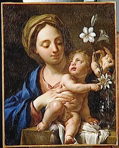 L'enfant Jesus Designant A La Vierge Les Fleurs De La Passion — Francesco Trevisani