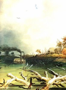 Snags On The Missouri River — Karl Bodmer