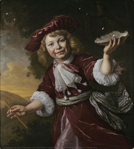 Homo Bulla: A Boy Blowing Bubbles In A Landscape — Bartholomeus Van Der Helst
