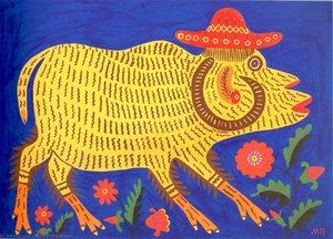 This Ukrainian Ram Did Not Gather His Crop — Maria Primachenko