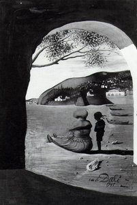 Mysterious Mouth Appearing In The Back Of My Nurse, 1941 — Salvador Dalí