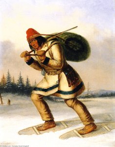 Indian Trapper On Snowshoes — Cornelius David Krieghoff