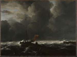 Rough Sea At A Jetty — Jacob Isaackszoon Van Ruisdael