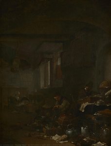 An Alchemist At Work, With A Mother By A Cradle Beyond — Thomas Wyck