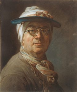 Self-portrait With A Visor — Jean-baptiste-siméon Chardin