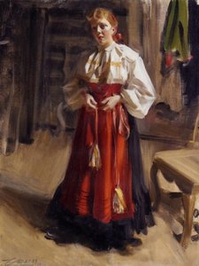 Girl In An Orsa Costume — Anders Leonard Zorn