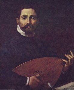 Ritratto Di Giovanni Gabrieli Con Il Liuto — Annibale Carracci